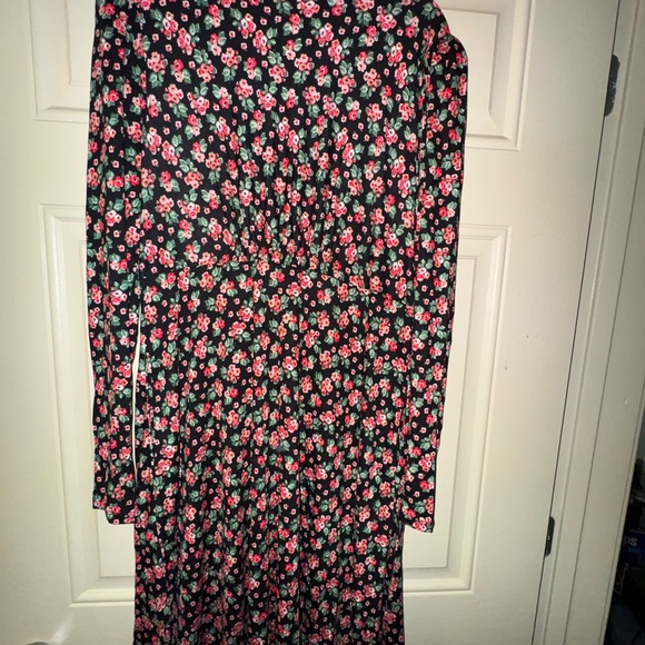 Boden Black and Red Floral Long Sleeve Dress - Picture 2 of 3